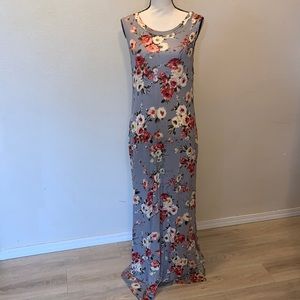 Love Kuza grey floral sleeveless XL maxi dress